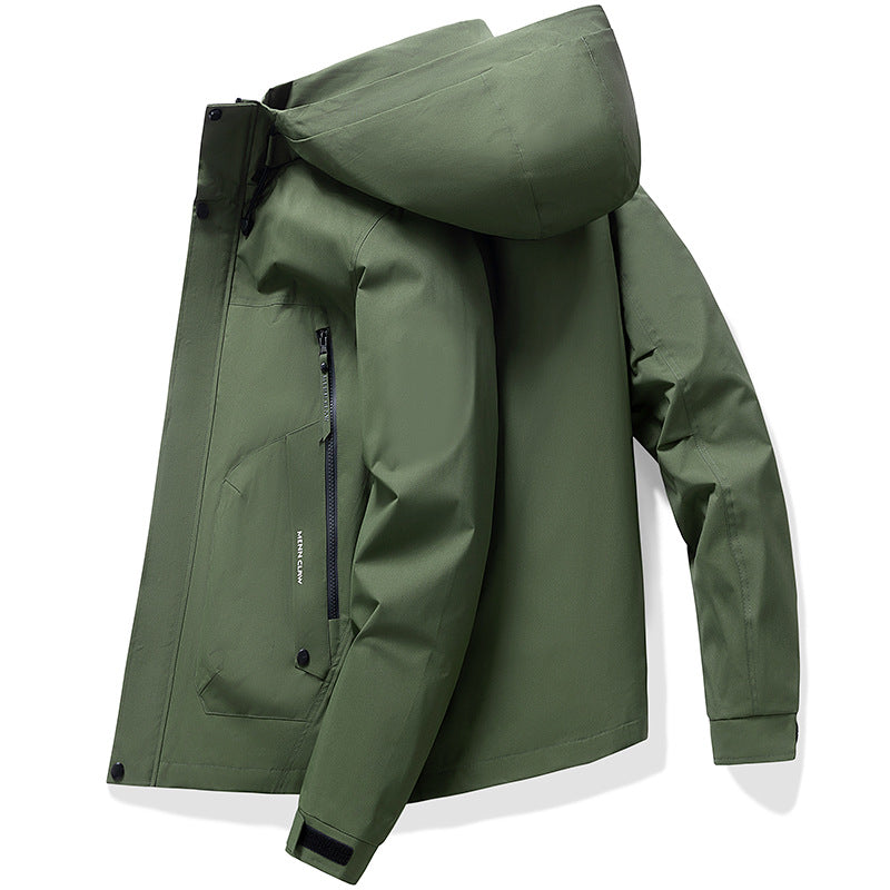 Men's  waterproof breathable hooded softshell jacket with taped seams EB