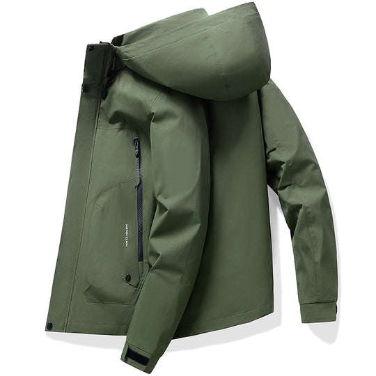 Men's  waterproof breathable hooded softshell jacket with taped seams EB