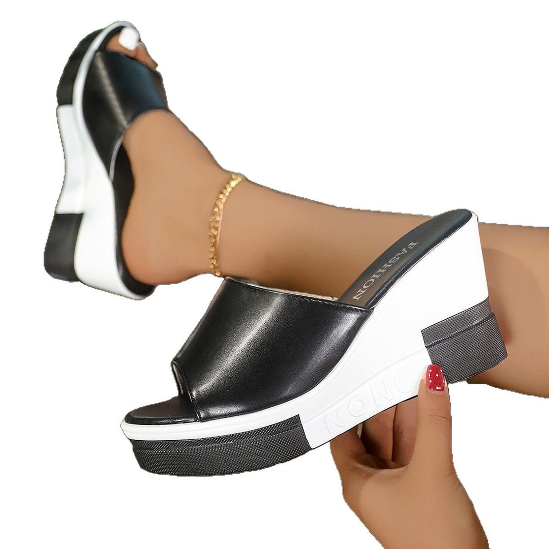 Damen Wedge-Pantoletten mit offenem Zehenbereich und rutschfester Sohle EB