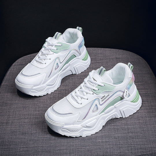 Damen Sportliche Lauf-Sneaker mit atmungsaktiver Mesh-Oberfläche und stoßdämpfender Sohle EB