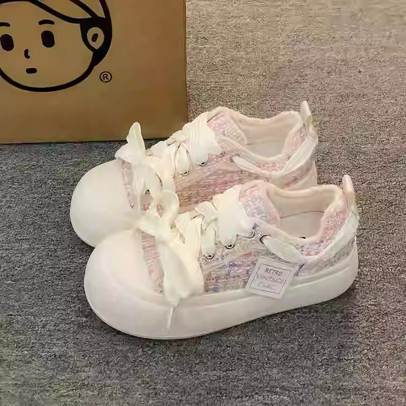 Damen Vintage Sport Sneakers mit komfortabler Gummisohle und weichem Obermaterial EB