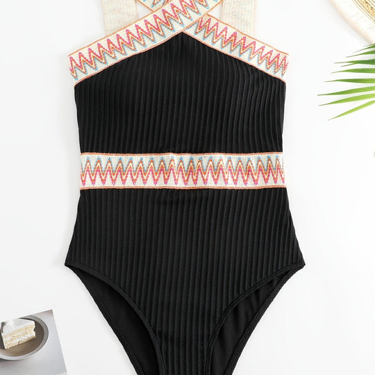 Damen Sportlicher Badeanzug mit hochgezogenem Taillenschnitt EB
