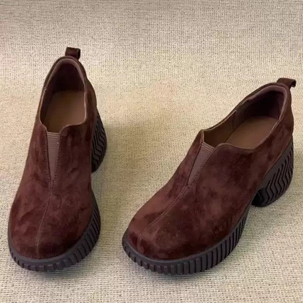 Damen Chunky Slipper mit breiter Gummisohle und elastischem Einschlupf EB