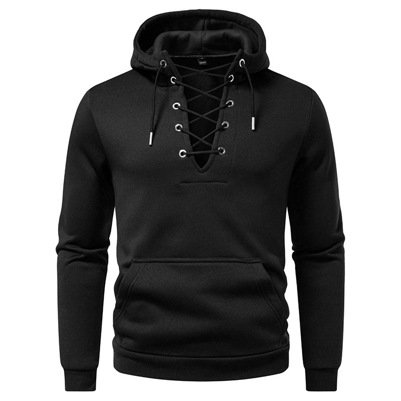 Herren Kapuzenpullover mit modischem Schnürdesign EB
