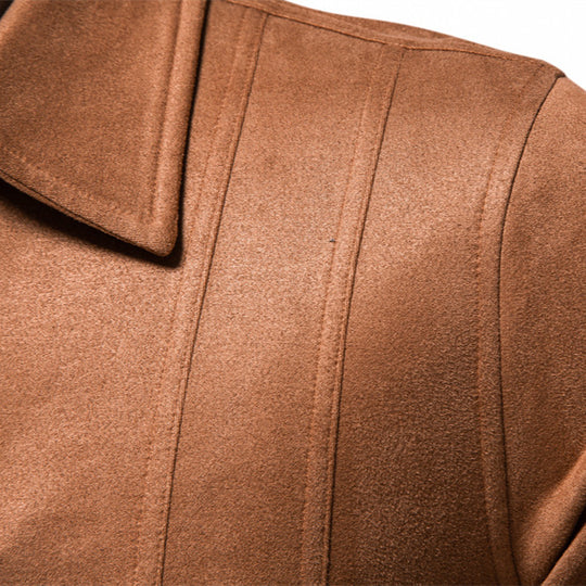 Herren Kunstlederjacke mit strukturiertem Design und seitlichen Reißverschlusstaschen EB