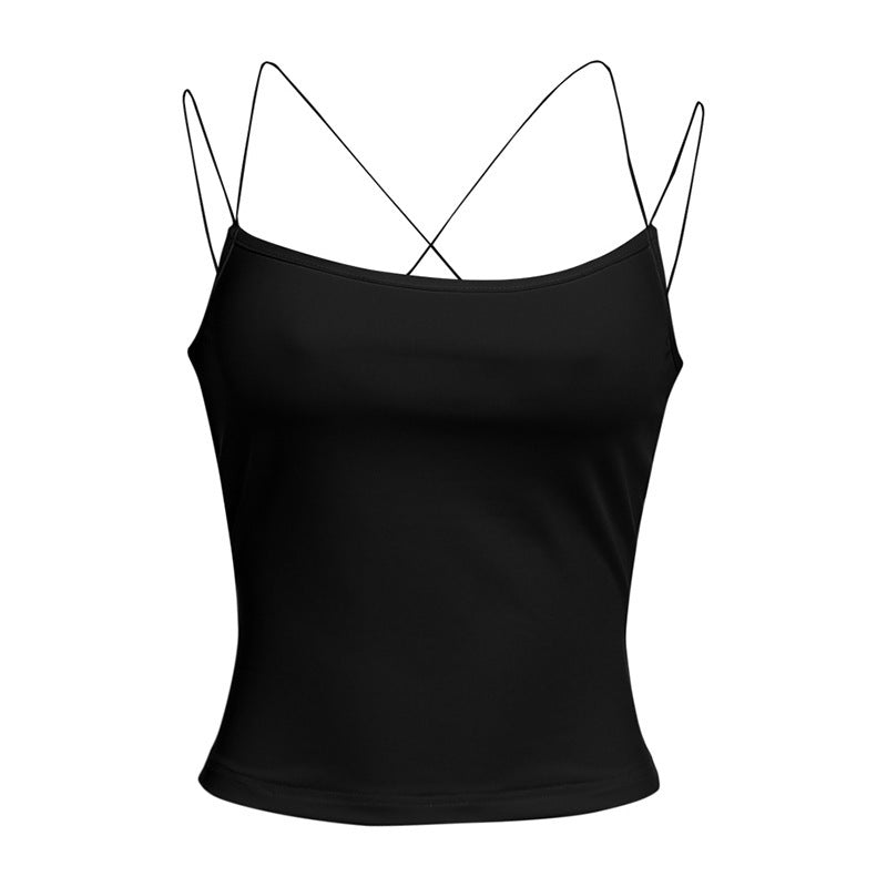 Damen Sexy Spaghetti-Trägertop mit minimalistischen Design und figurbetontem Schnitt EB