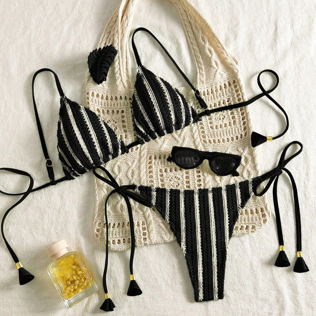 Damen Strappy Bikiniset mit verstellbaren Trägern EB