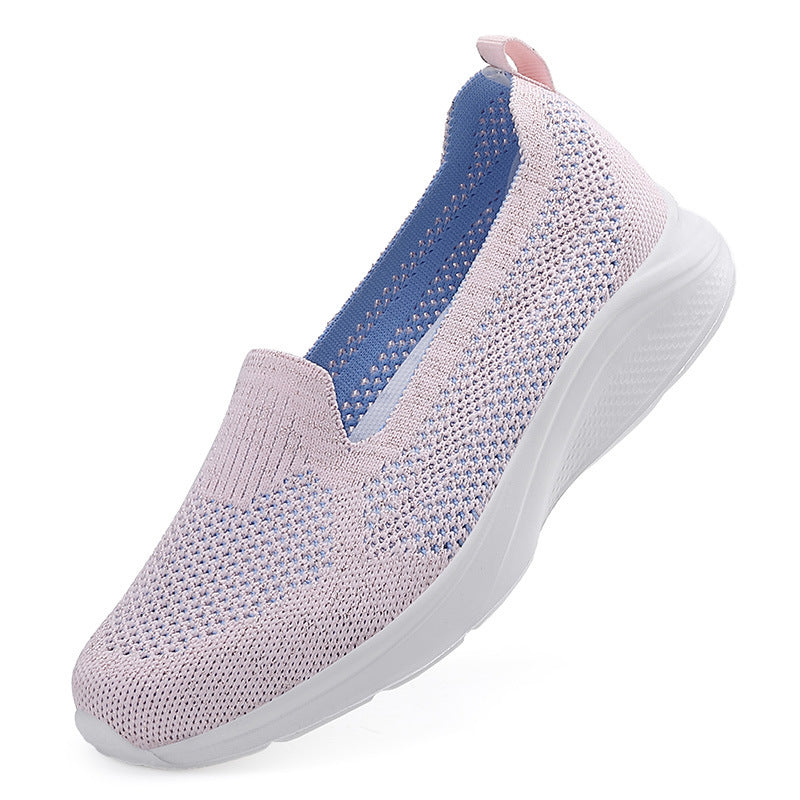 Damen Slip-On Laufschuhe mit atmungsaktivem Obermaterial und dämpfender Sohle EB