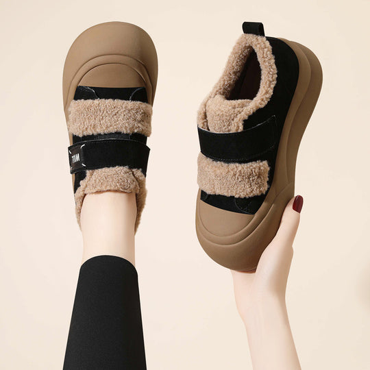 Damen modische Sneaker mit praktischem Klettverschluss und wärmendem Innenfutter EB
