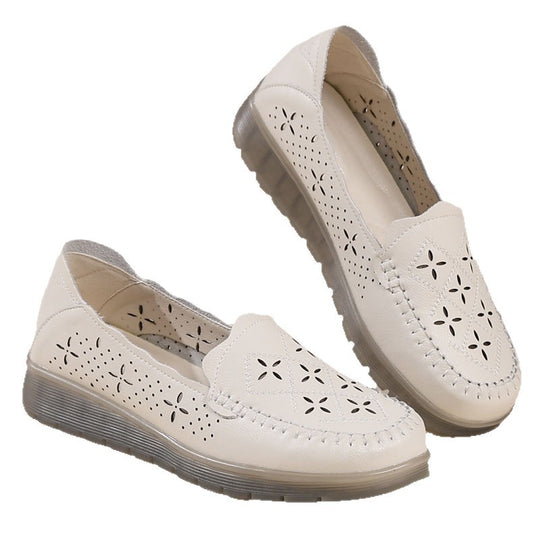 Damen Atmungsaktive Mokassins mit perforiertem Design und rutschfester Sohle EB
