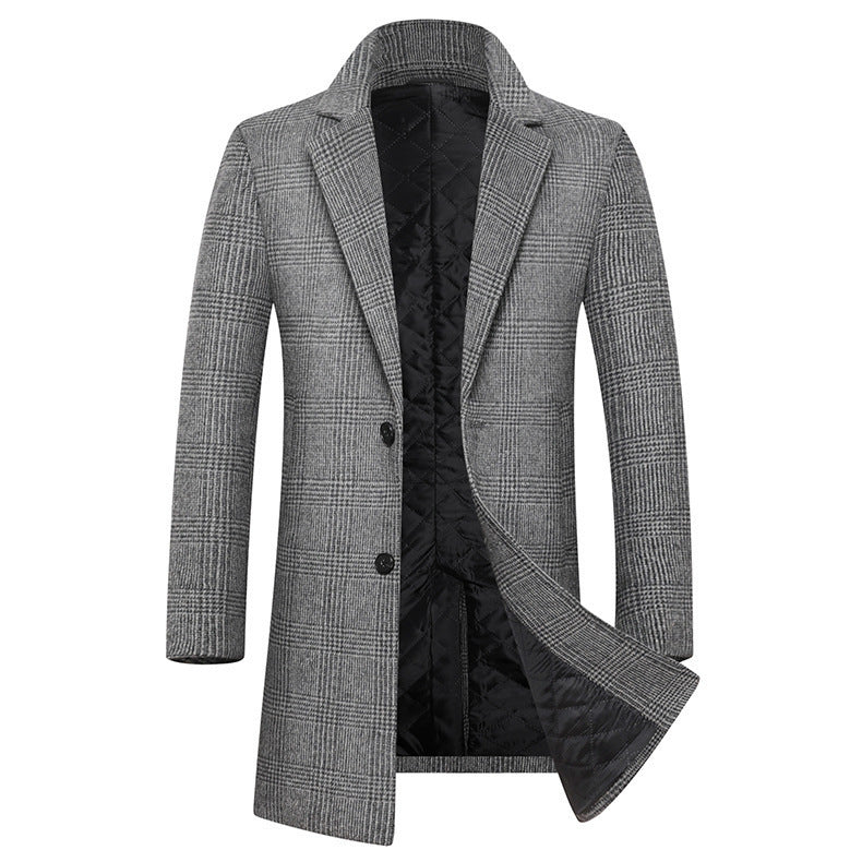 Herren eleganter Glencheck-Mantel mit wärmendem Innenfutter EB