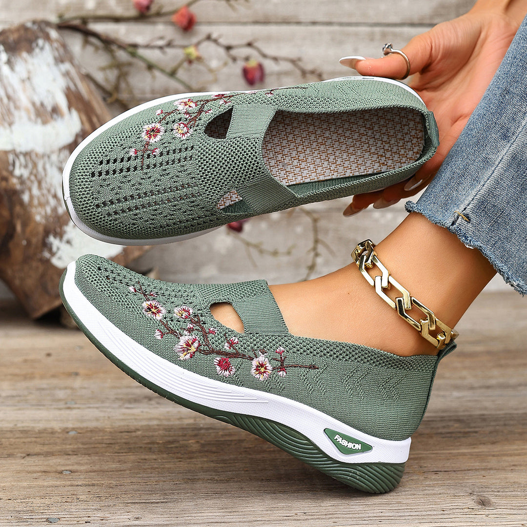 Damen Komfortable Webschuhe mit floralem Design EB