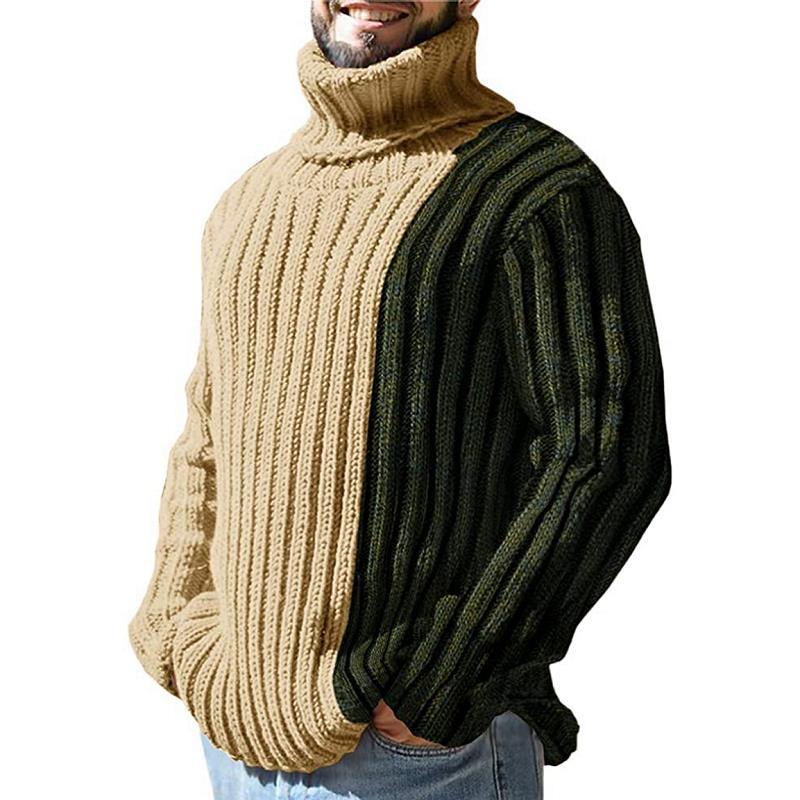 Herren Rollkragenpullover mit strukturiertem Rippdesign EB