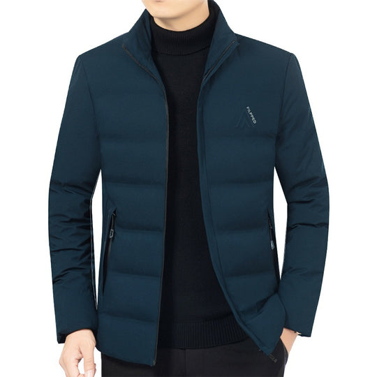 Herren Wattierte Stehkragenjacke mit wasserabweisender Oberfläche und Reißverschlusstaschen EB