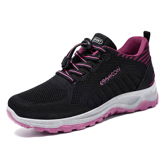 Damen Sportliche Laufschuhe mit atmungsaktivem Mesh-Obermaterial und elastischem Schnellschnürsystem EB