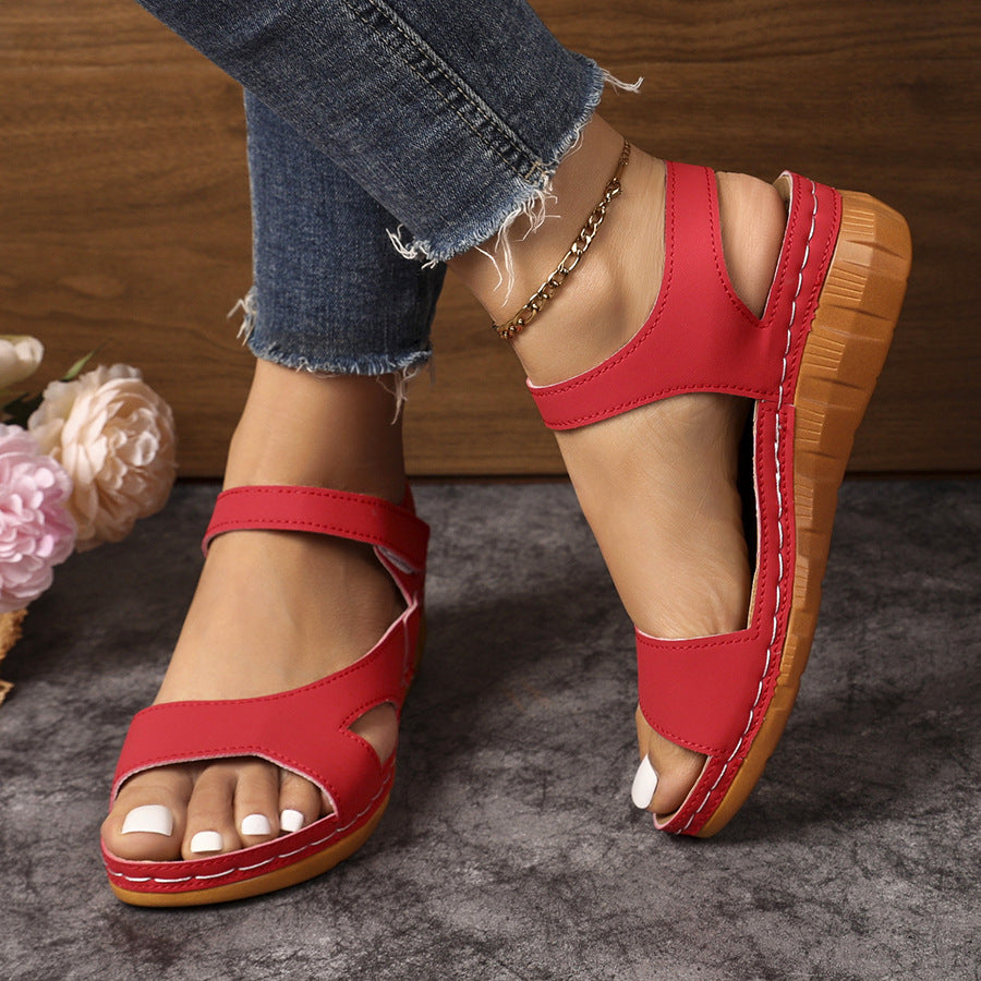 Damen Komfortable Zehentrenner-Sandalen mit ergonomischem Fußbett und modischem Riemendesign EB