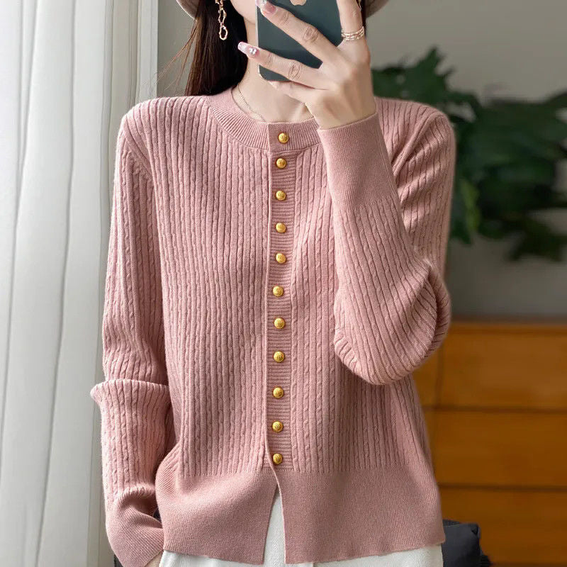 Damen Strickjacke mit goldenen Knöpfen EB