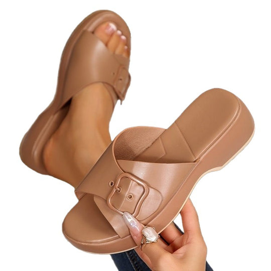 Damen Bequeme und trendige Pantoletten mit verstellbarem Riemen EB