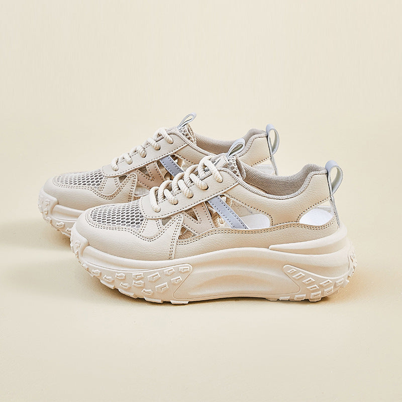 Damen Sportliche Chunky Sneakers mit atmungsaktiver Mesh-Oberfläche und rutschfester Sohle EB