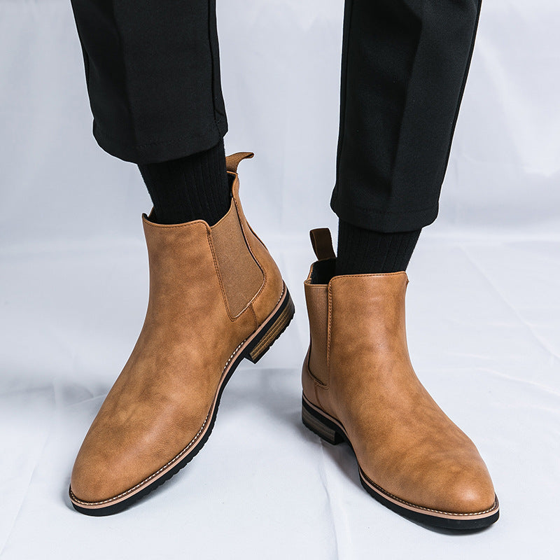 Damen Elegante Chelsea-Boots aus hochwertigem Kunstleder mit flexiblem Gummizug EB