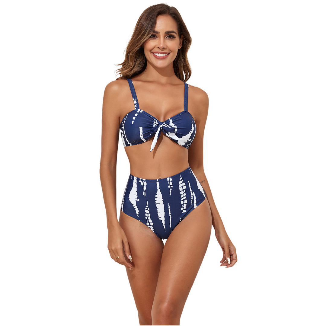 Damen Hochtailliertes Bikini-Set mit verspieltem Knoten-Detail EB