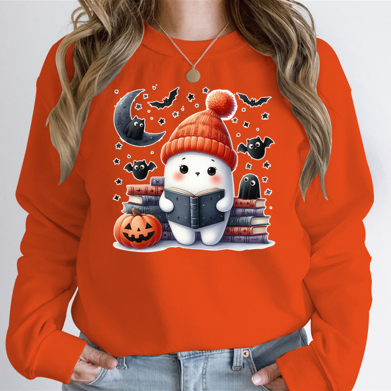 Damen Sweatshirt mit verspieltem Halloween-Motiv und hochwertigem Material EB