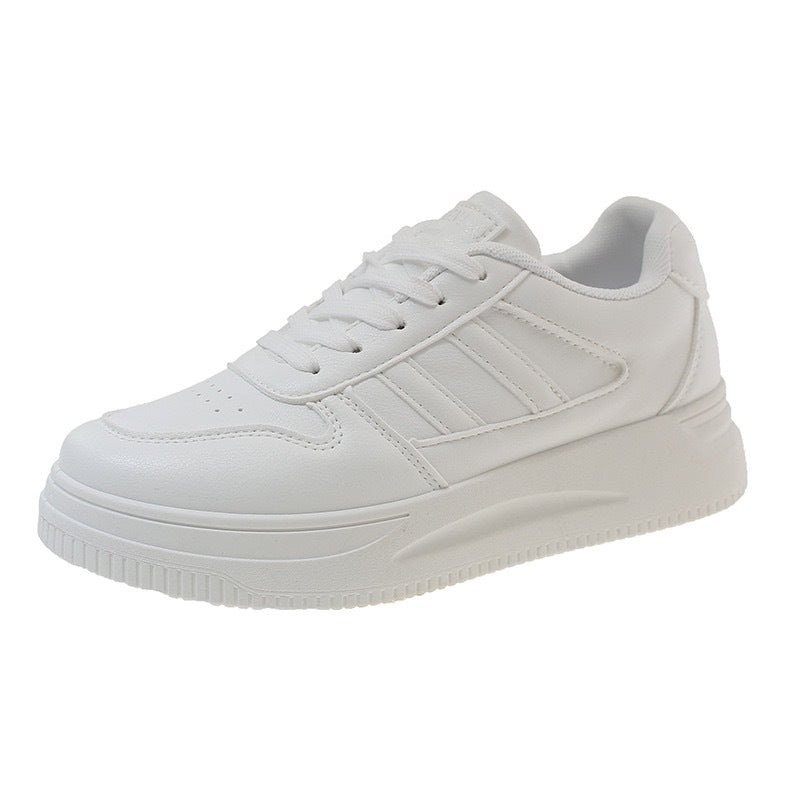 Damen Plattform Sneakers mit langlebiger Lederoberfläche und atmungsaktiver Dämpfung EB