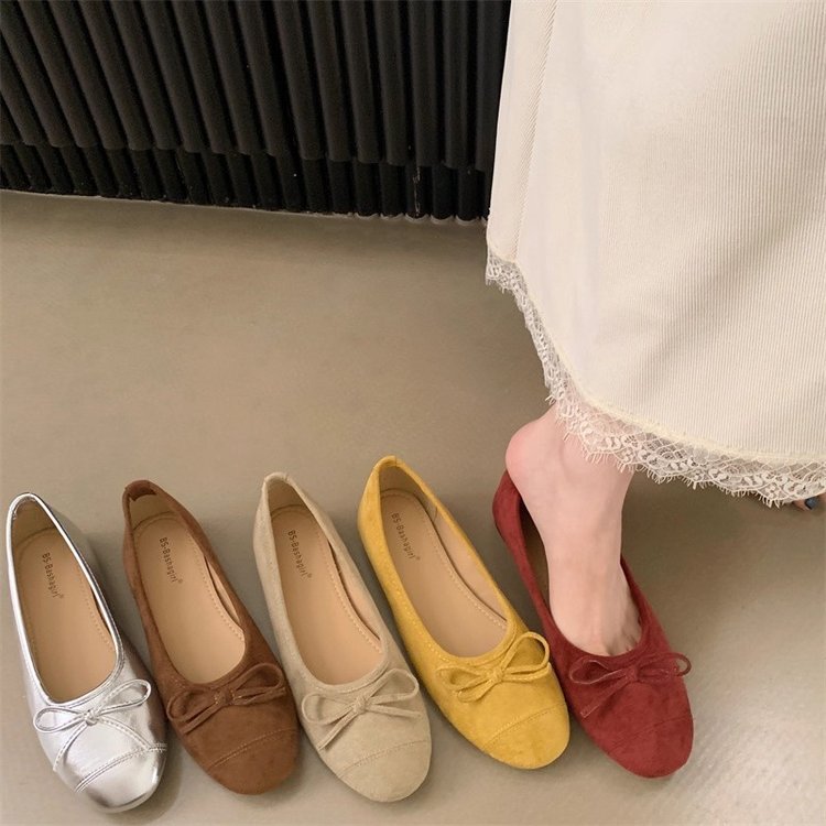 Damen Ballerina-Schuhe mit modischer Schleifenverzierung und komfortablem Fußbett EB