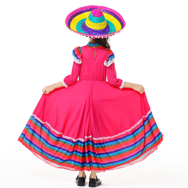 Mädchen Trachtenkleid mit buntem Saum EB
