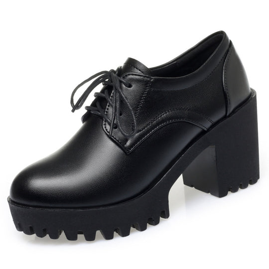 Damen Komfortable Schnürschuhe mit markantem Blockabsatz und rutschfester Sohle EB