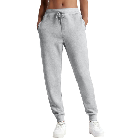 Damen nan schmale High‑Waist Sweat-Jogginghose mit hohem Komfortbund, verstellbarem Kordelzug und elastischen Knöchelbündchen EB