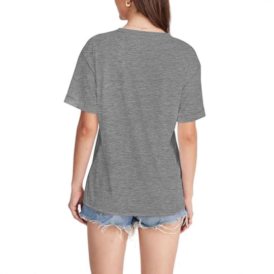 Damen V-Ausschnitt T-Shirt mit lockerer Passform EB