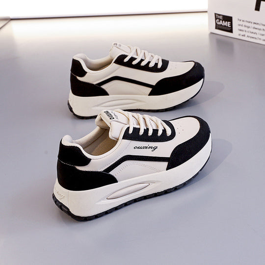 Damen Plateau Sneakers mit atmungsaktiver Mesh-Oberfläche und gepolsterter Sohle EB