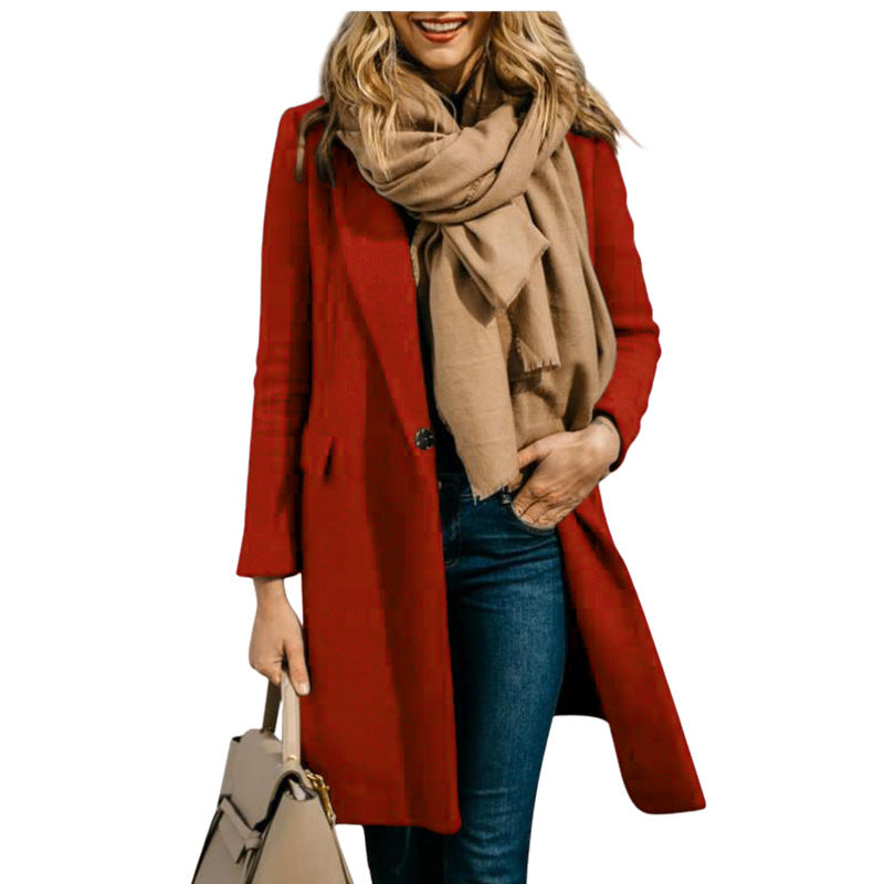 Damen eleganter Mantel mit körperbetontem Schnitt EB