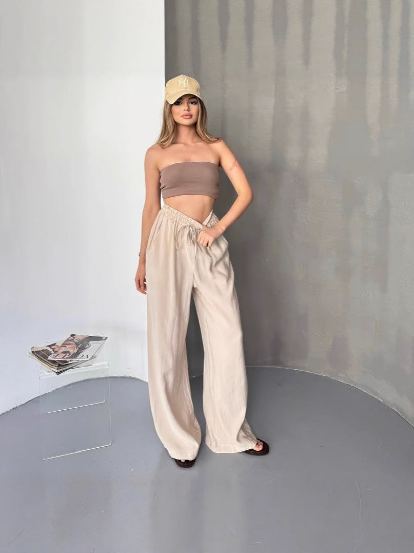 Damen Elegante und fließende Palazzo-Hose EB
