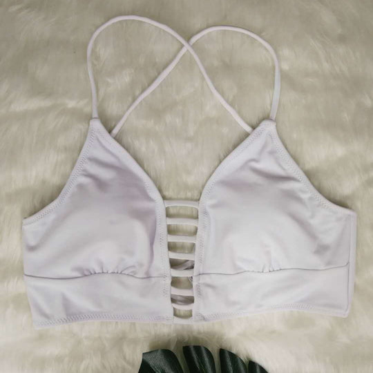 Damen Bikini-Set mit verspieltem Rüschendesign und hoch geschnittenen Höschen EB