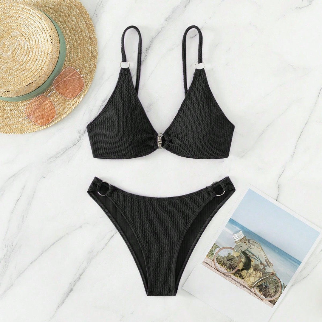 Damen Triangel-Bikini mit Ringverzierungen EB