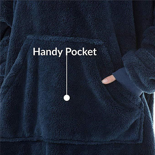 Damen Kuschelige Oversize-Hoodiejacke aus Fleece mit Kängurutasche EB