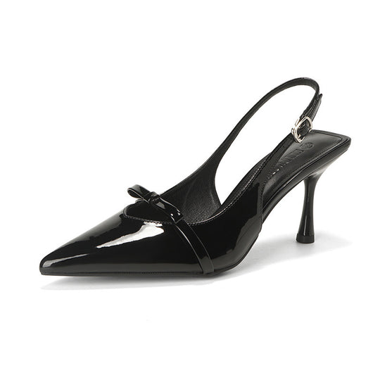 Damen Slingback-Pumps mit elegantem Schleifenakzent und spitz zulaufendem Design EB