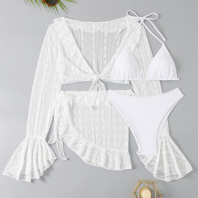 Damen Bikini-Set mit crop-top und lässigem Wickelrock EB