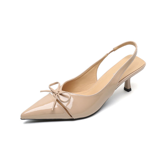 Damen Slingback-Pumps mit modischem Schleifendesign und elegantem Lackfinish EB