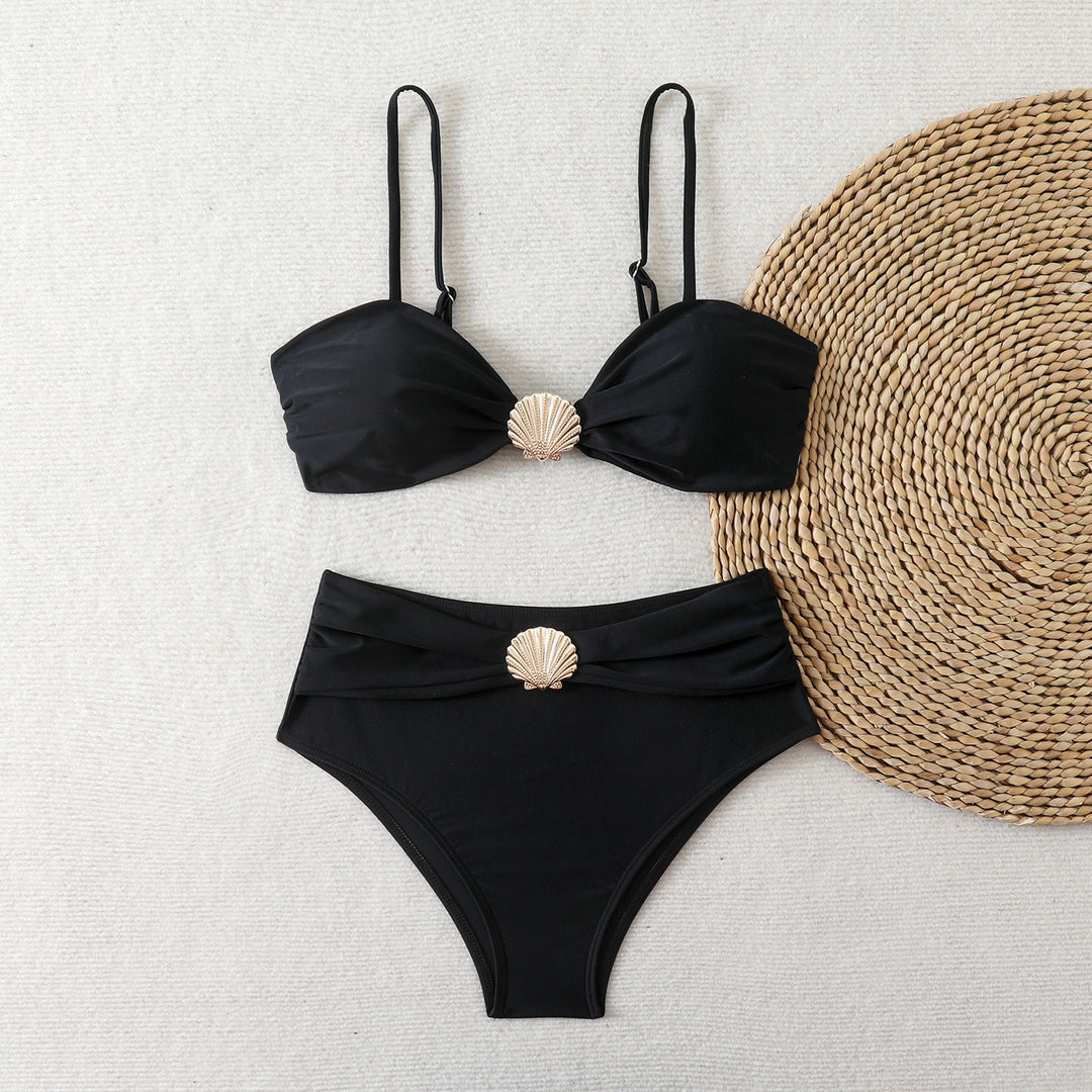 Damen Bikini-Set mit schickem Muschel-Detail und hohem Bund EB