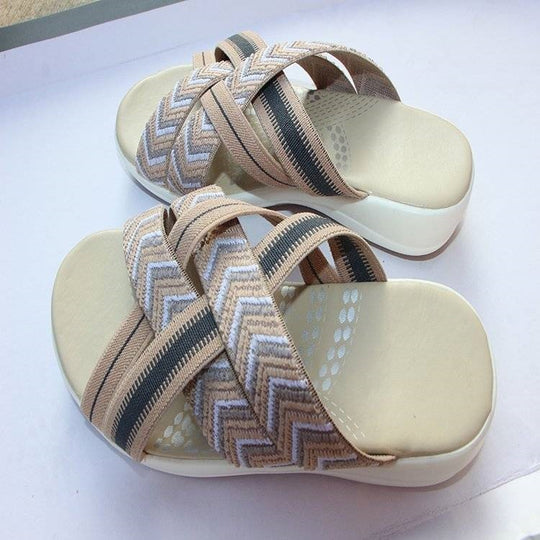 Damen Bequeme Riemchen-Sandalen mit ergonomischem Fußbett EB