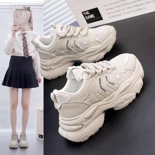 Damen Chunky Sneakers mit gepolsterter Laufsohle und atmungsaktivem Obermaterial EB