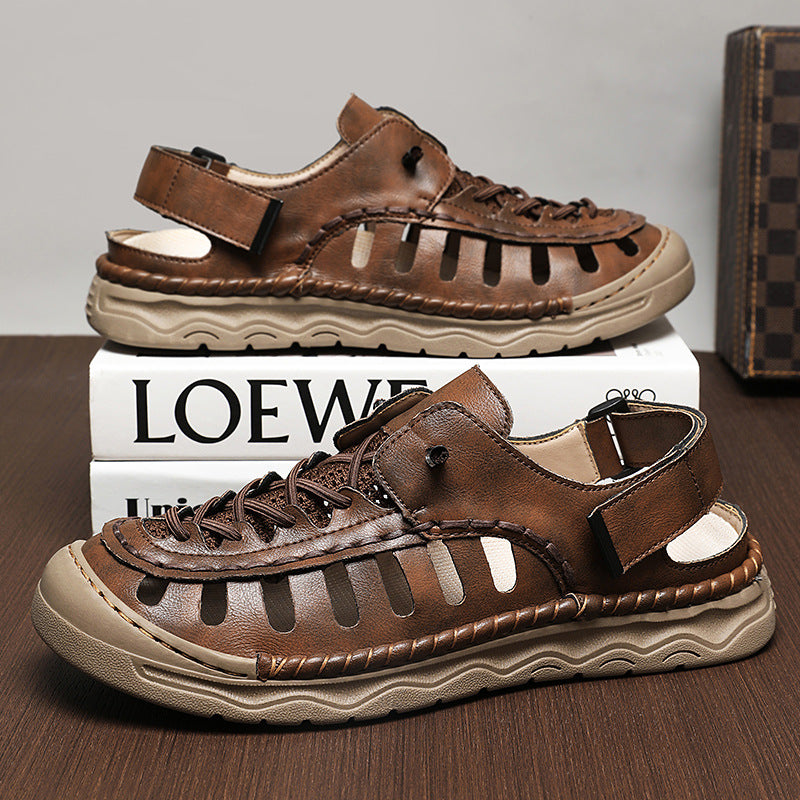 Damen Sportliche Sandalen mit perforierten Designelementen und verstellbarem Riemen EB