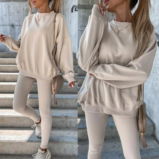 Damen Oversized Sweatshirt mit weitem Schnitt und strukturierten Ärmeln EB
