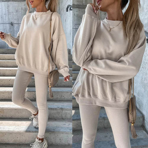 Damen Oversized Sweatshirt mit weitem Schnitt und strukturierten Ärmeln EB