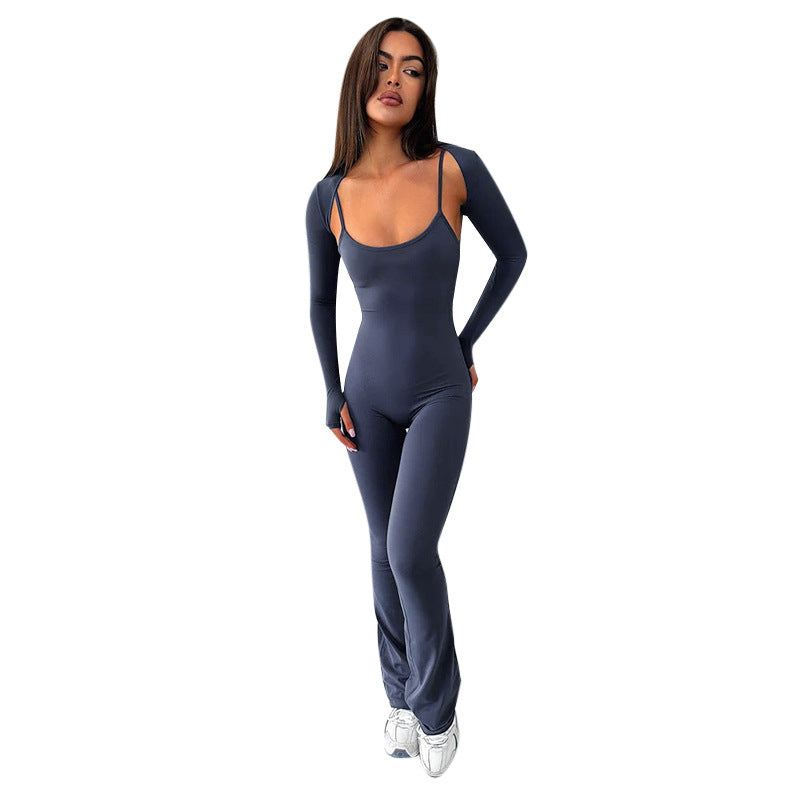 Damen Sportlicher Jumpsuit mit schmalen Trägern und enganliegendem Schnitt EB