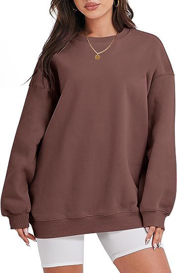Damen nan extraweites Oversize-Sweatshirt mit überschnittener Schulter und angerautem Innenfutter EB