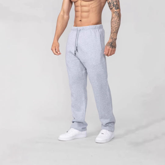 Herren nan Straight‑Leg Sweatpants aus French‑Terry mit elastischem Komfortbund und Kordelzug EB